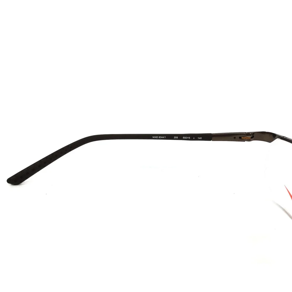Nike Eyeglasses Frames 6044/1 205 Dark Cinder Brown Half Rim Titanium 55-15-140